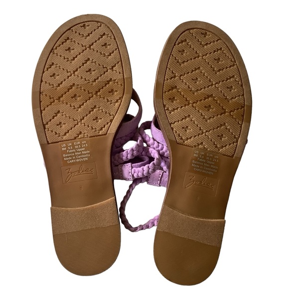 Women's 8M Zodiac CARY-WOVEN  Lilac Purple Thong Sandals Flats - Picture 5 of 5